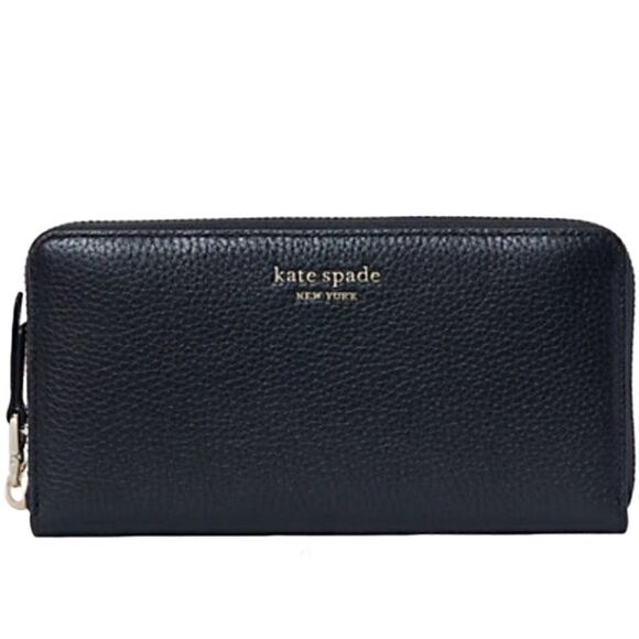 Kate Spade School Essentials NY Roulette Black Zip Around Continental Wallet - Picture 1 of 6